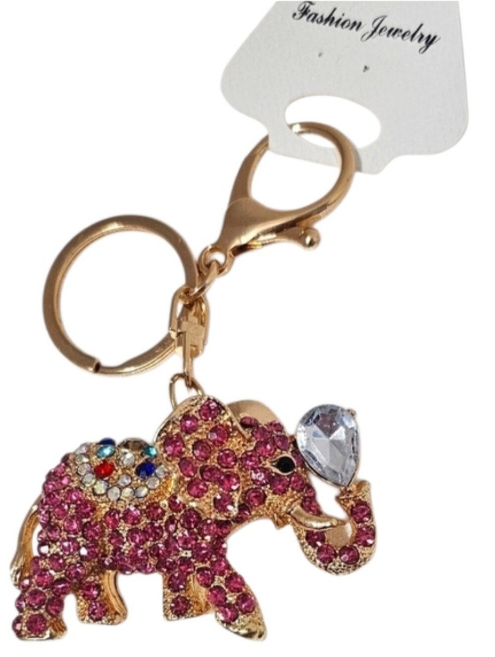 New Rhinestones Elephant Keychain